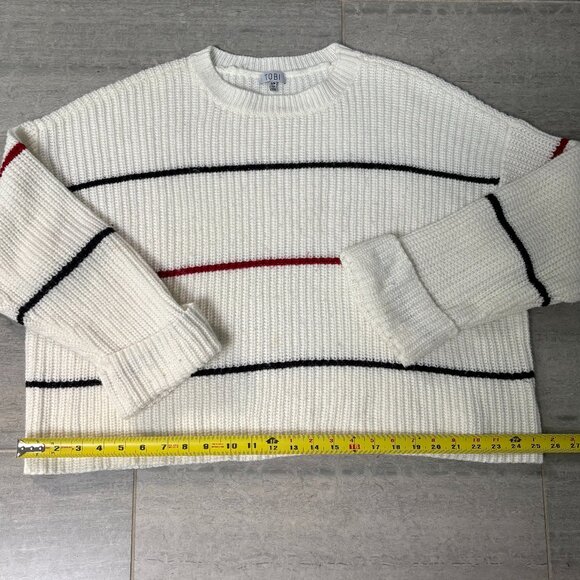 Tobi Stripe Elena Stripe Oversized Knit Sweater White Size Small - Picture 5 of 8